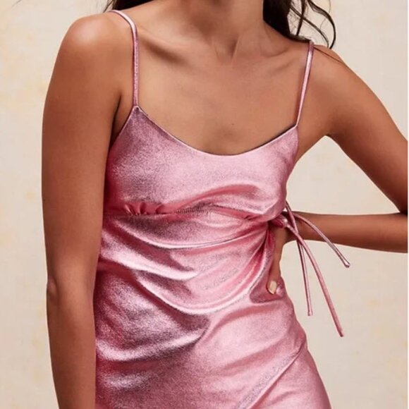 ANNA SUI for Free People Metallic Faux Leather Mini Dress - Picture 3 of 5